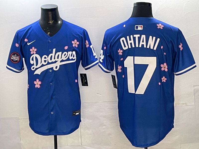 Men Nike 2026 Los Angeles Dodgers #17 Ohtani Blue Sakura Edition Game MLB Jersey 054->los angeles dodgers->MLB Jersey